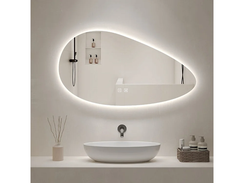 Specchio smart forma irregolare anti-appannamento YJ-1024 diametro 90x60