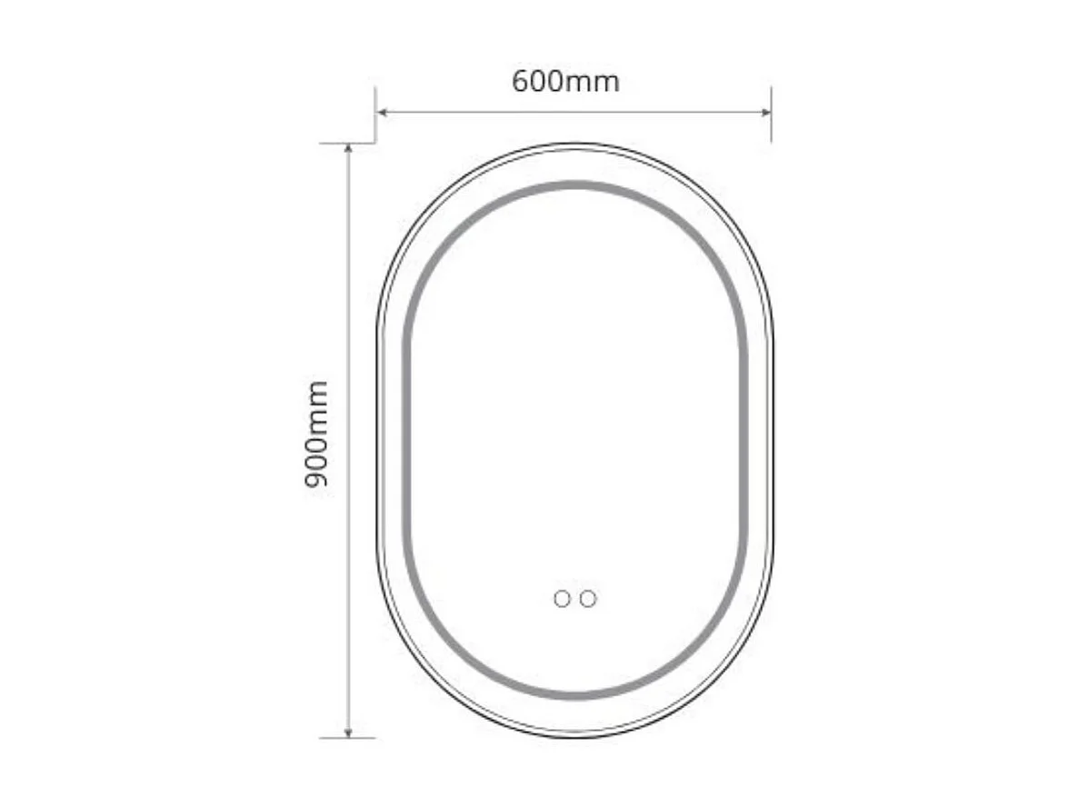 Specchio smart ovale anti-appannamento YJ-2004ORO 90x60 con cornice oro in acciaio inox satinato