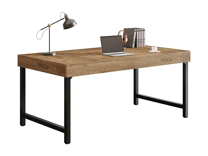Bureau de direction industriel de 140 cm pour la maison et le bureau, bureau d'ordinateur portable rustique et simple