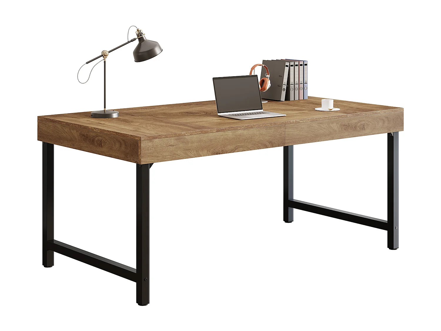 Bureau de direction industriel de 140 cm pour la maison et le bureau, bureau d'ordinateur portable rustique et simple