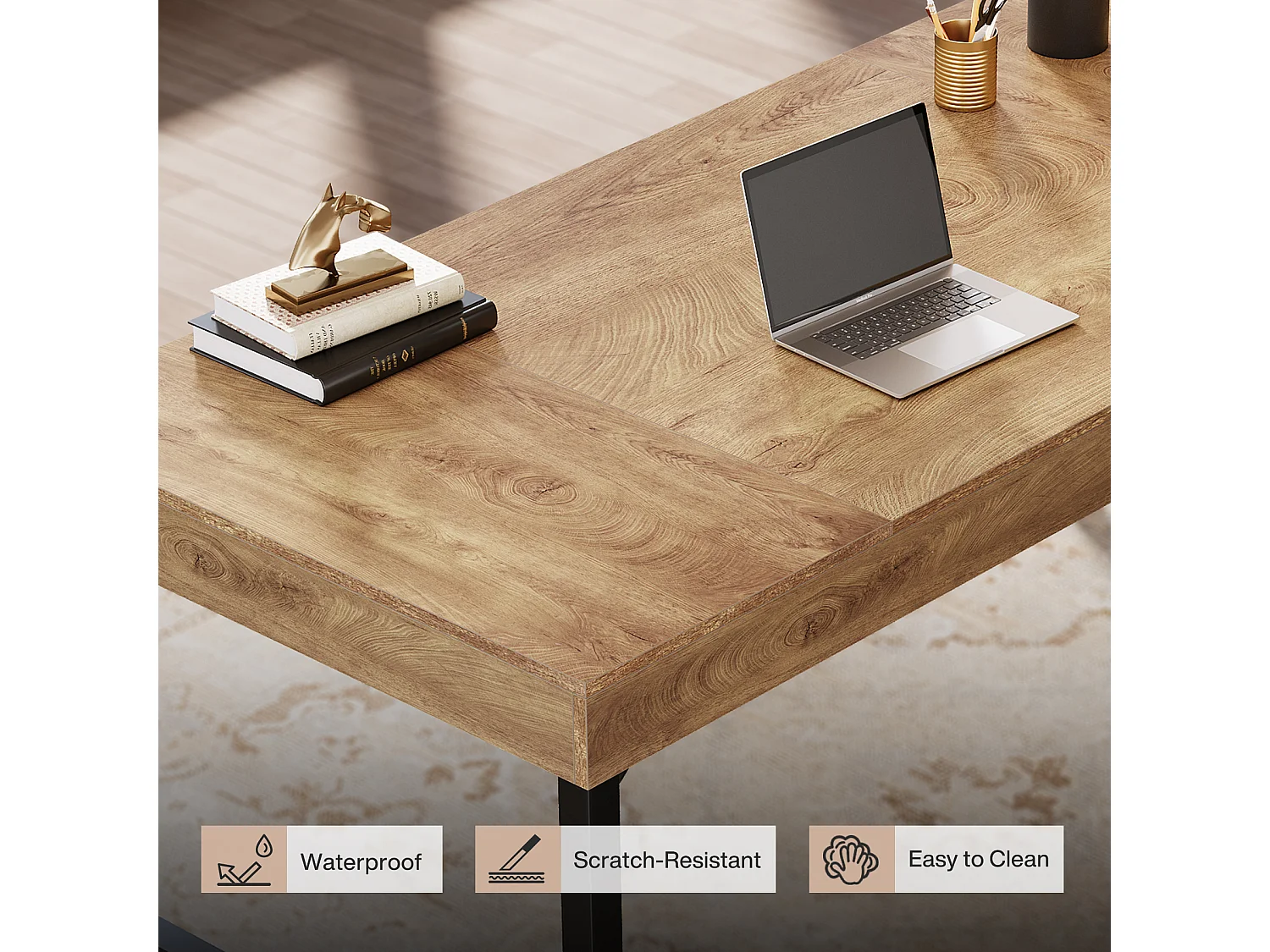 Bureau de direction industriel de 140 cm pour la maison et le bureau, bureau d'ordinateur portable rustique et simple