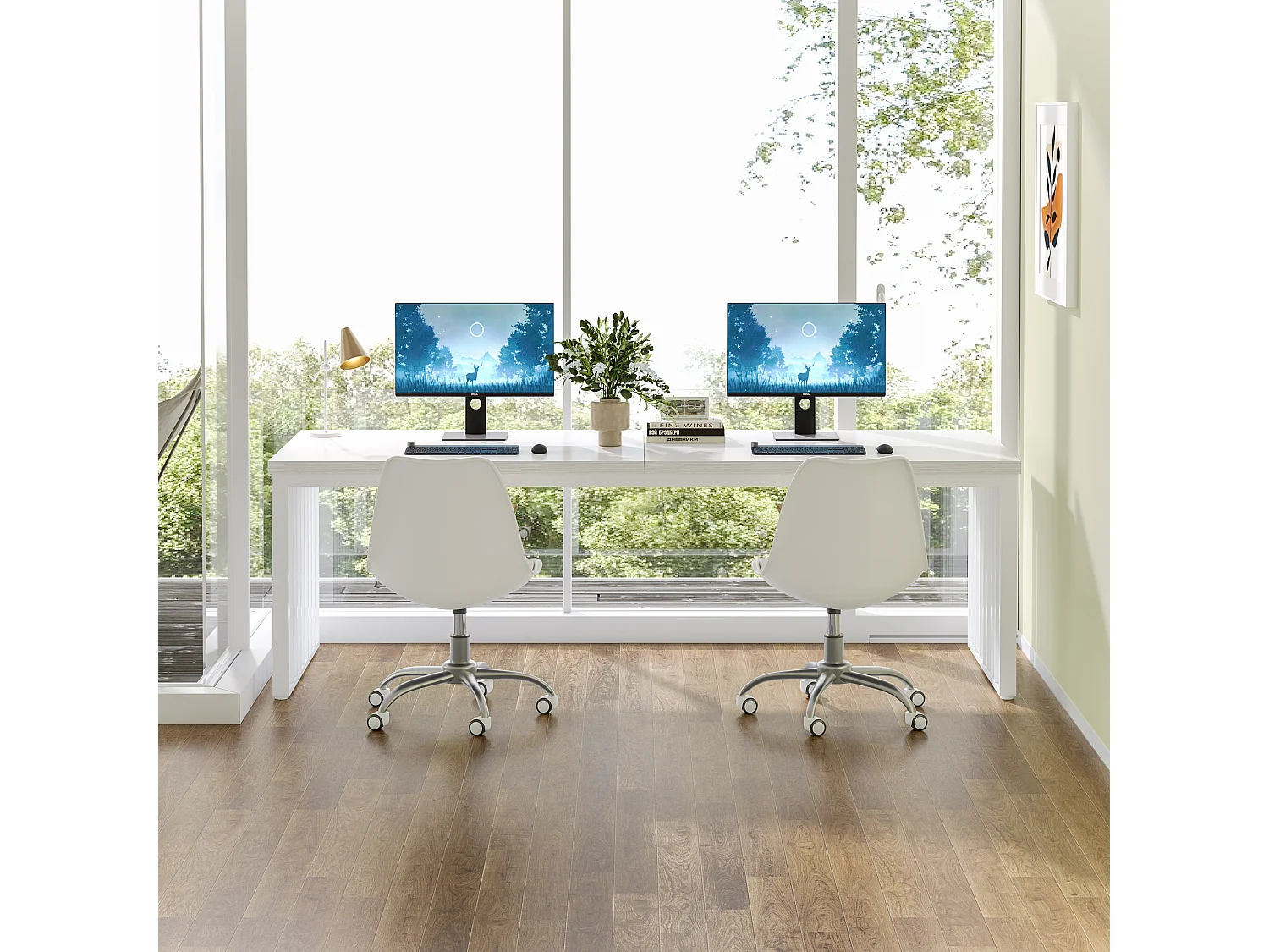 Bureau de 180 cm, grand bureau d'ordinateur, bureau PC, bureau avec cadre en métal robuste