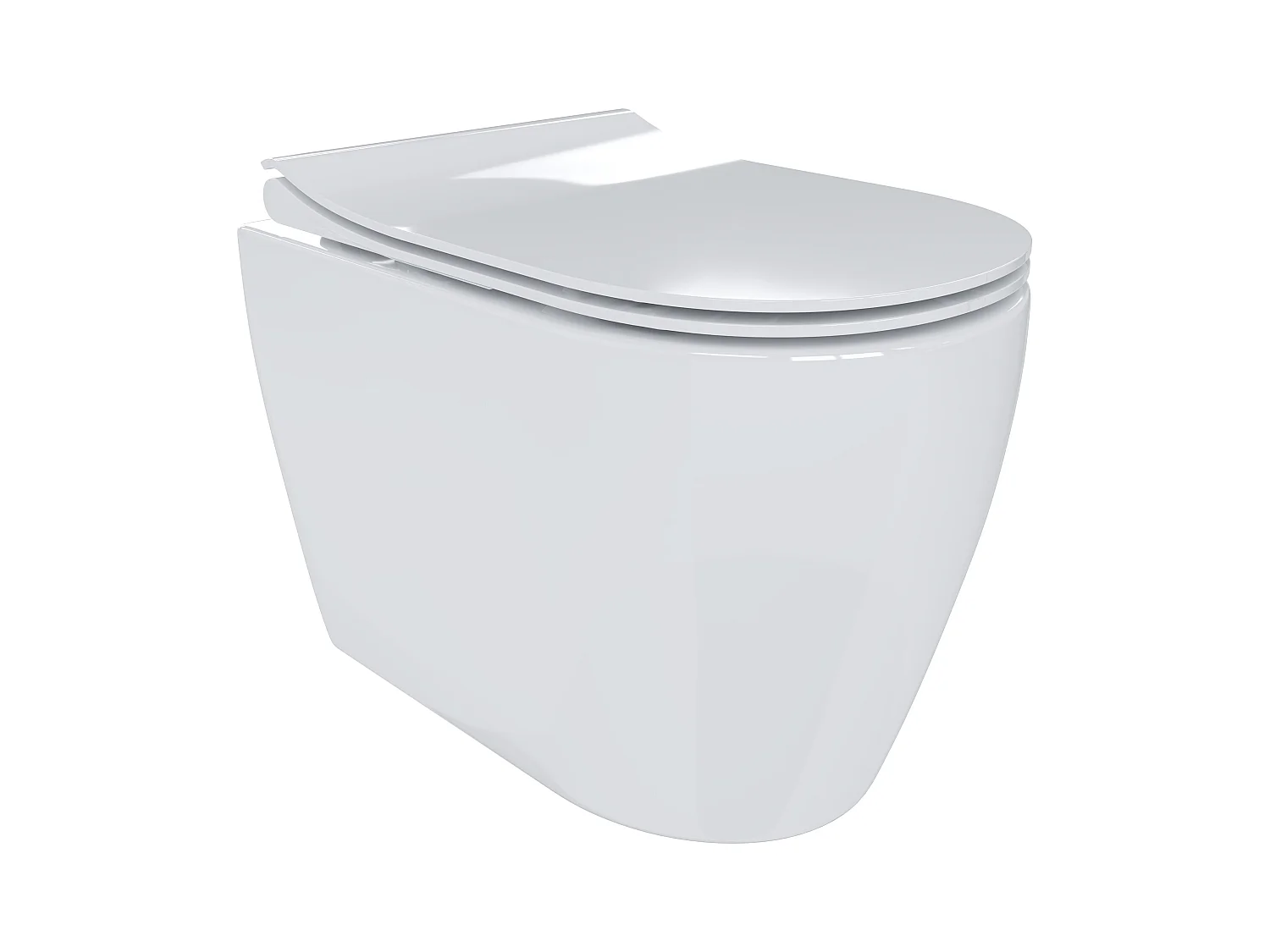 Coppia Sanitari Filomuro Filo Muro Filo Parete Vaso WC E Bidet Design Moderno In Ceramica Con Copriwater Chiusura Soft Close Chiusura Rallentata Bianco Lucido