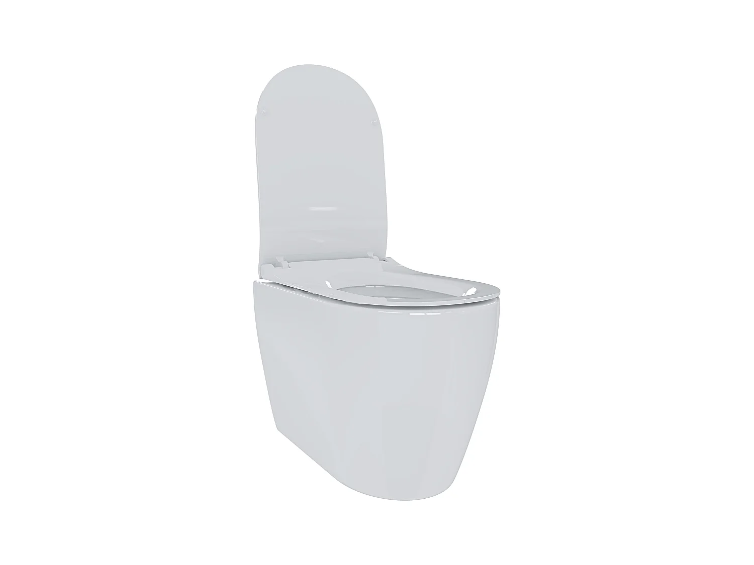 Coppia Sanitari Filomuro Filo Muro Filo Parete Vaso WC E Bidet Design Moderno In Ceramica Con Copriwater Chiusura Soft Close Chiusura Rallentata Bianco Lucido