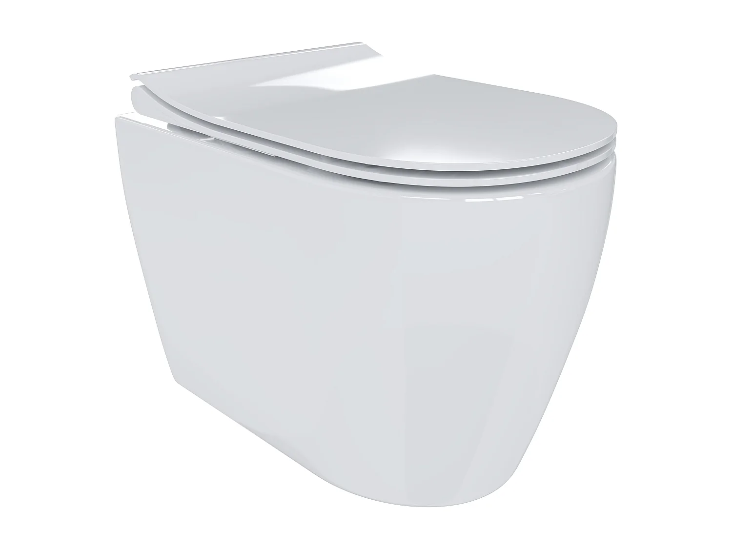 Coppia Sanitari Filomuro Filo Muro Filo Parete Vaso WC E Bidet Design Moderno In Ceramica Con Copriwater Chiusura Soft Close Chiusura Rallentata Bianco Lucido