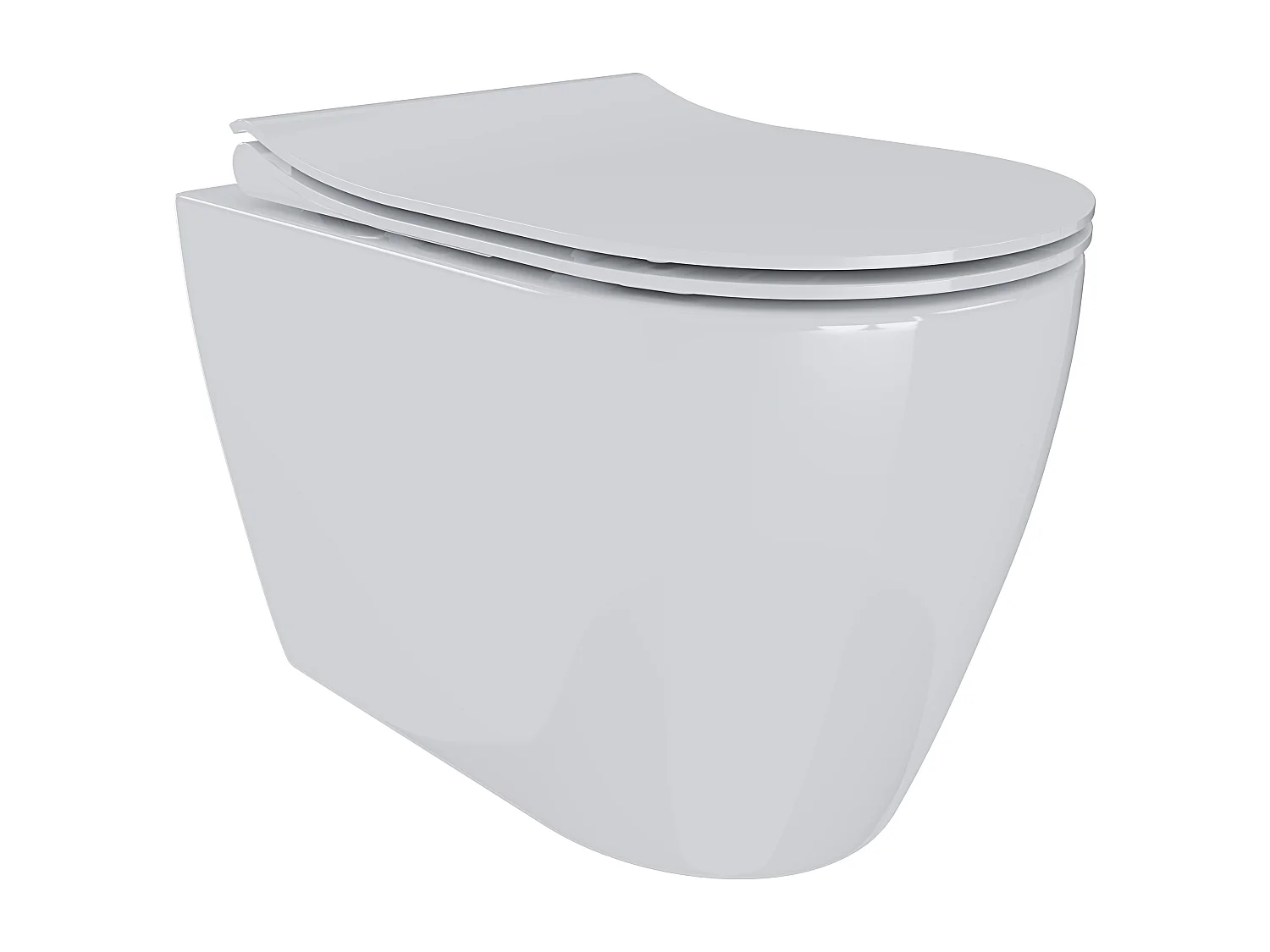 Coppia Sanitari Filomuro Filo Muro Filo Parete Vaso WC E Bidet Design Moderno In Ceramica Con Copriwater Chiusura Soft Close Chiusura Rallentata Bianco Lucido