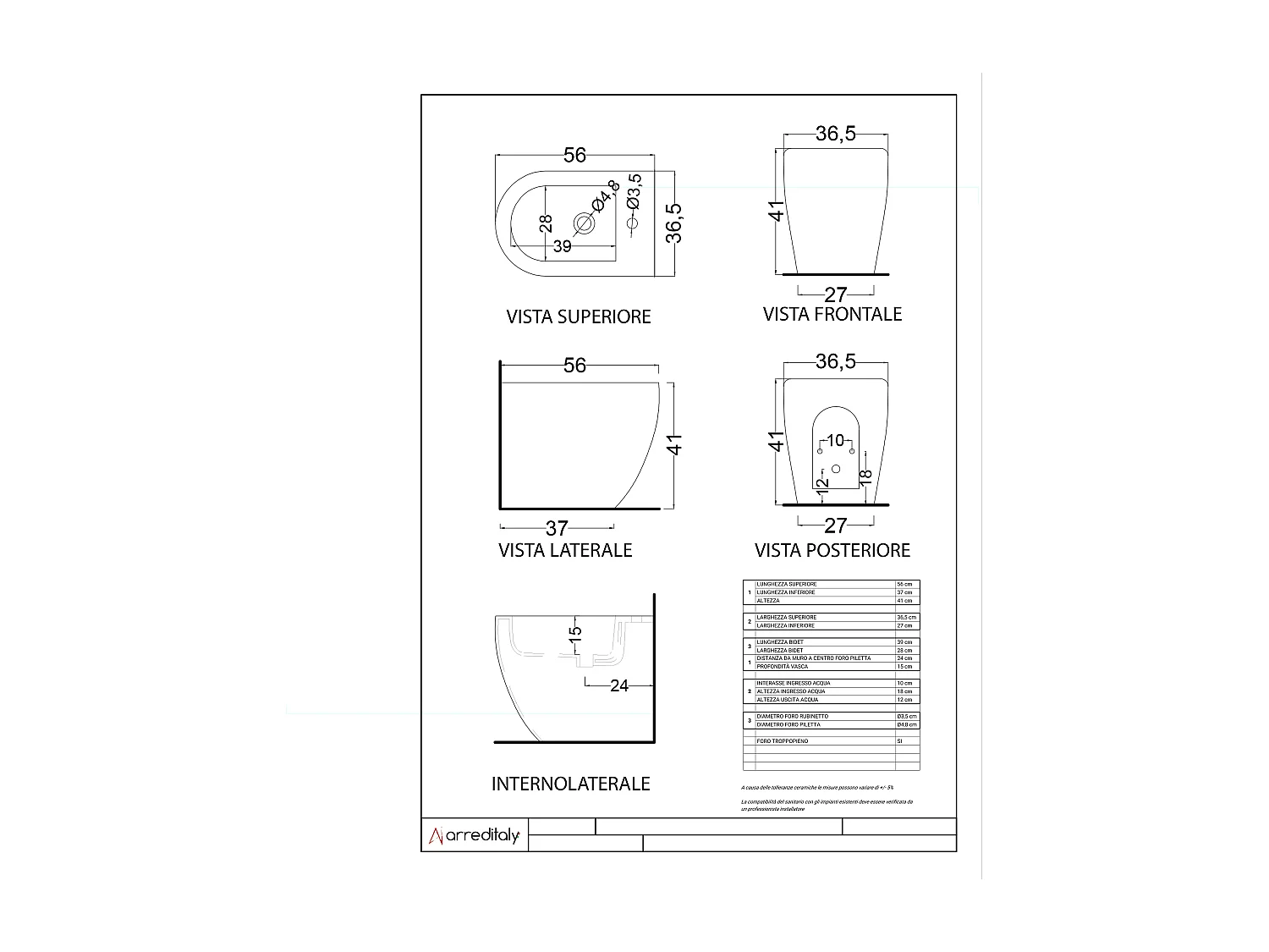Coppia Sanitari Filomuro Filo Muro Filo Parete Vaso WC E Bidet Design Moderno In Ceramica Con Copriwater Chiusura Soft Close Chiusura Rallentata Bianco Lucido