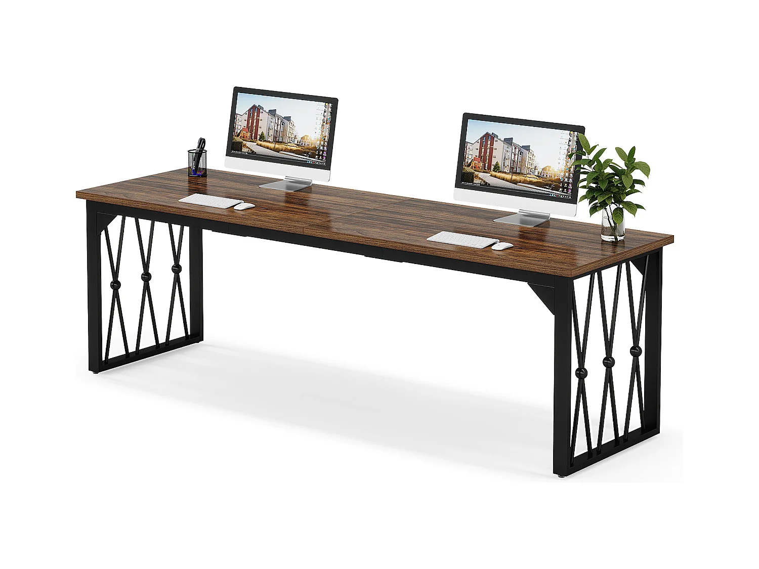 Bureau Bureau d'ordinateur 200 x 70 x 75 cm Bureau d'ordinateur double long