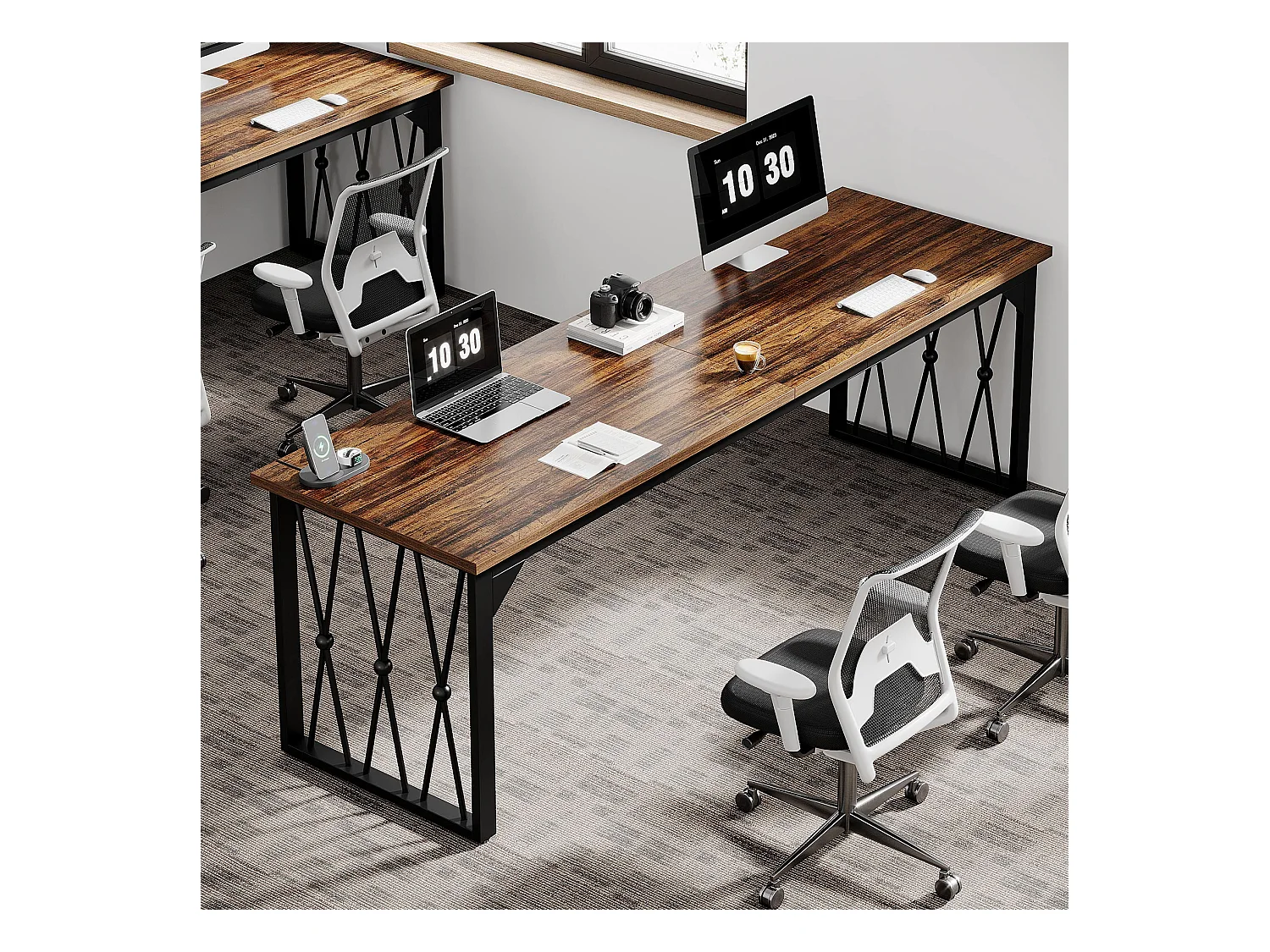 Bureau Bureau d'ordinateur 200 x 70 x 75 cm Bureau d'ordinateur double long