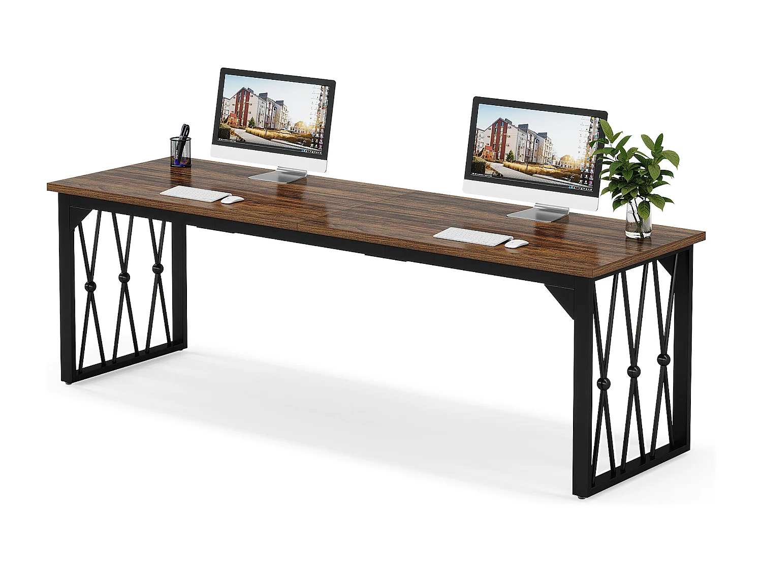 Biurko komputerowe 200 x 70 x 75 cm Podwójne długie biurko komputerowe