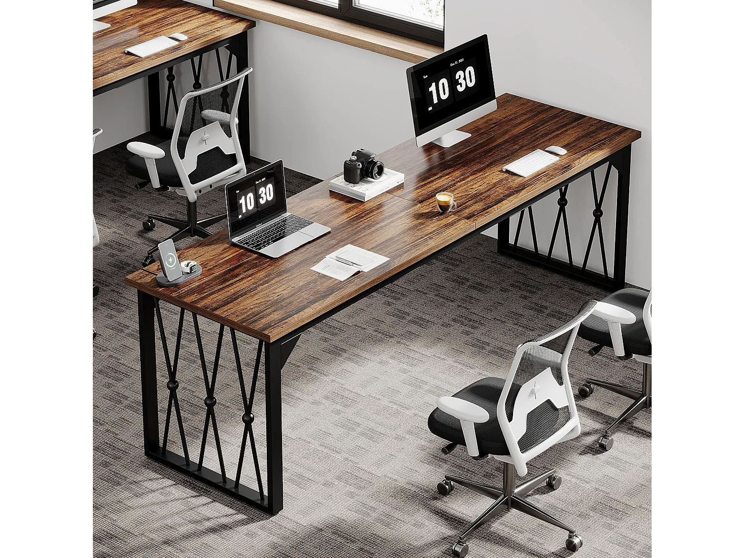 Biurko komputerowe 200 x 70 x 75 cm Podwójne długie biurko komputerowe