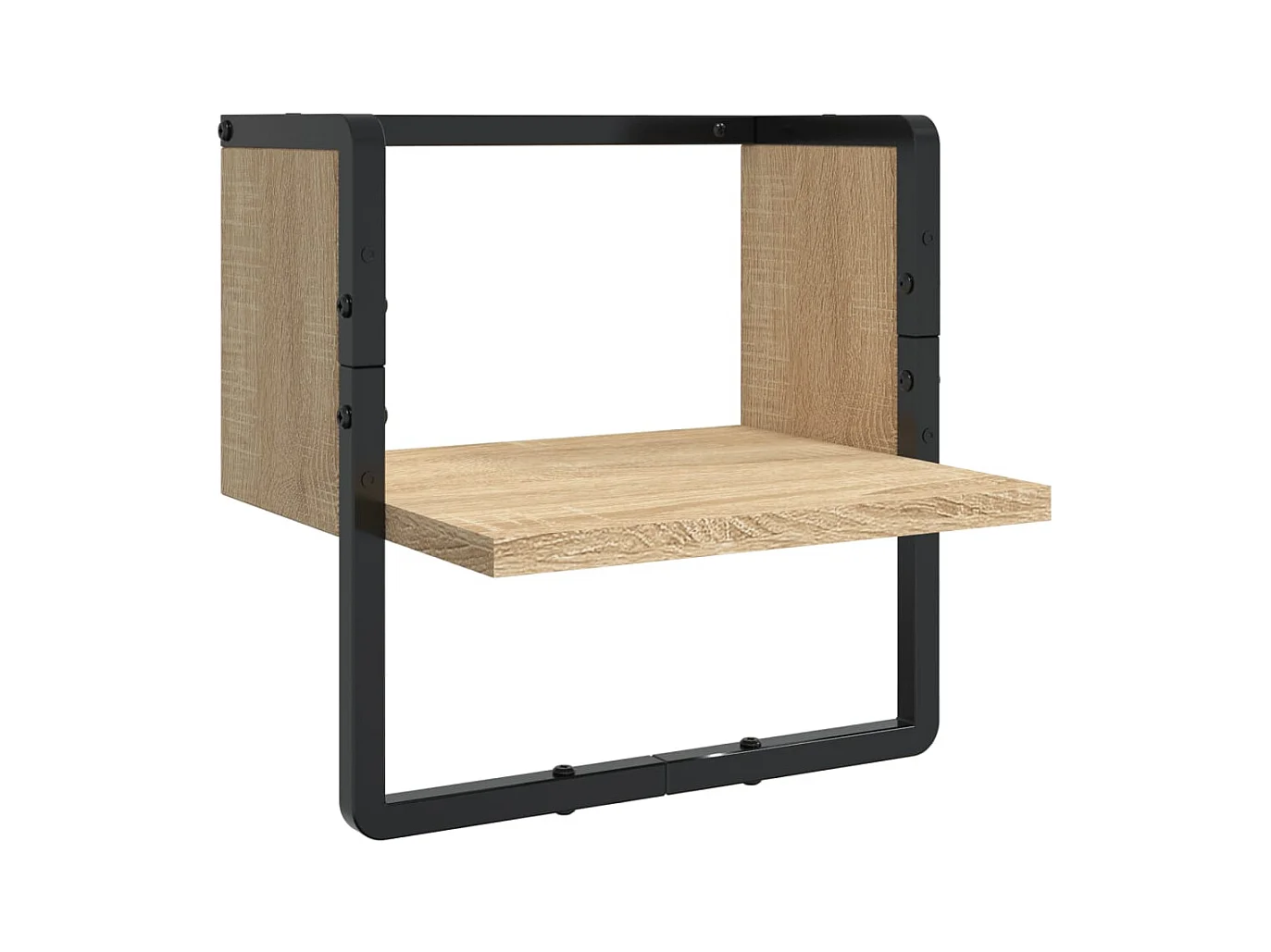 Set di 4 mensole da parete con barre, rovere Sonoma