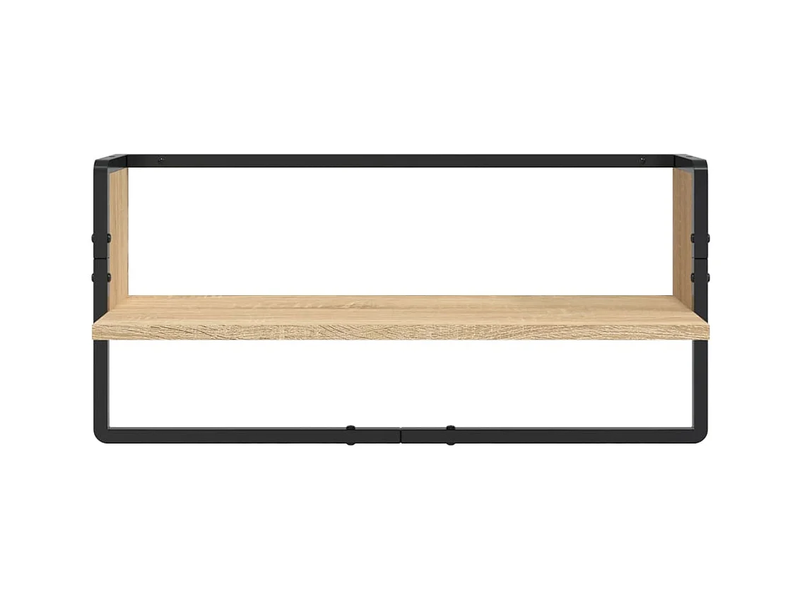 Set di 4 mensole da parete con barre, rovere Sonoma