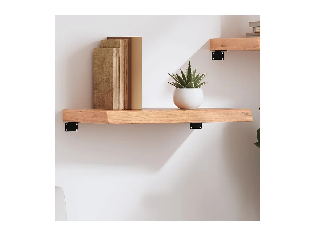 Hellbraunes Wandregal aus massivem behandeltem Eichenholz