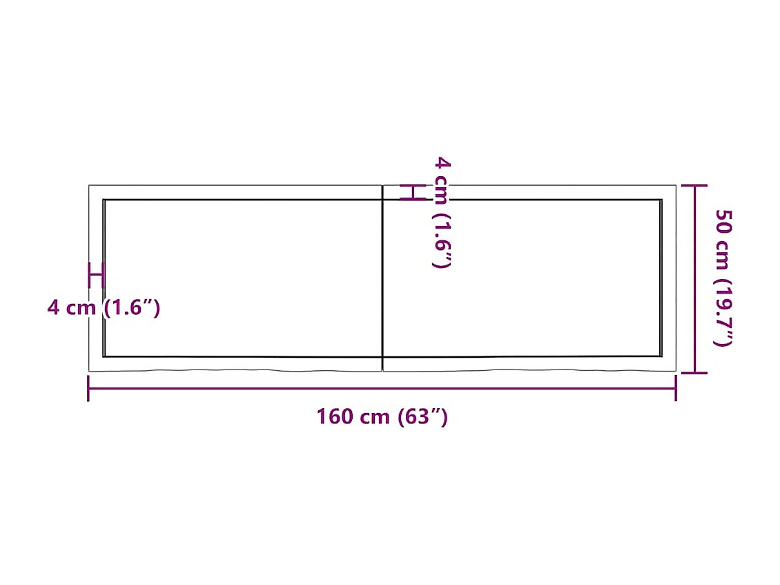 Donkerbruine wandplank van behandeld massief eikenhout
