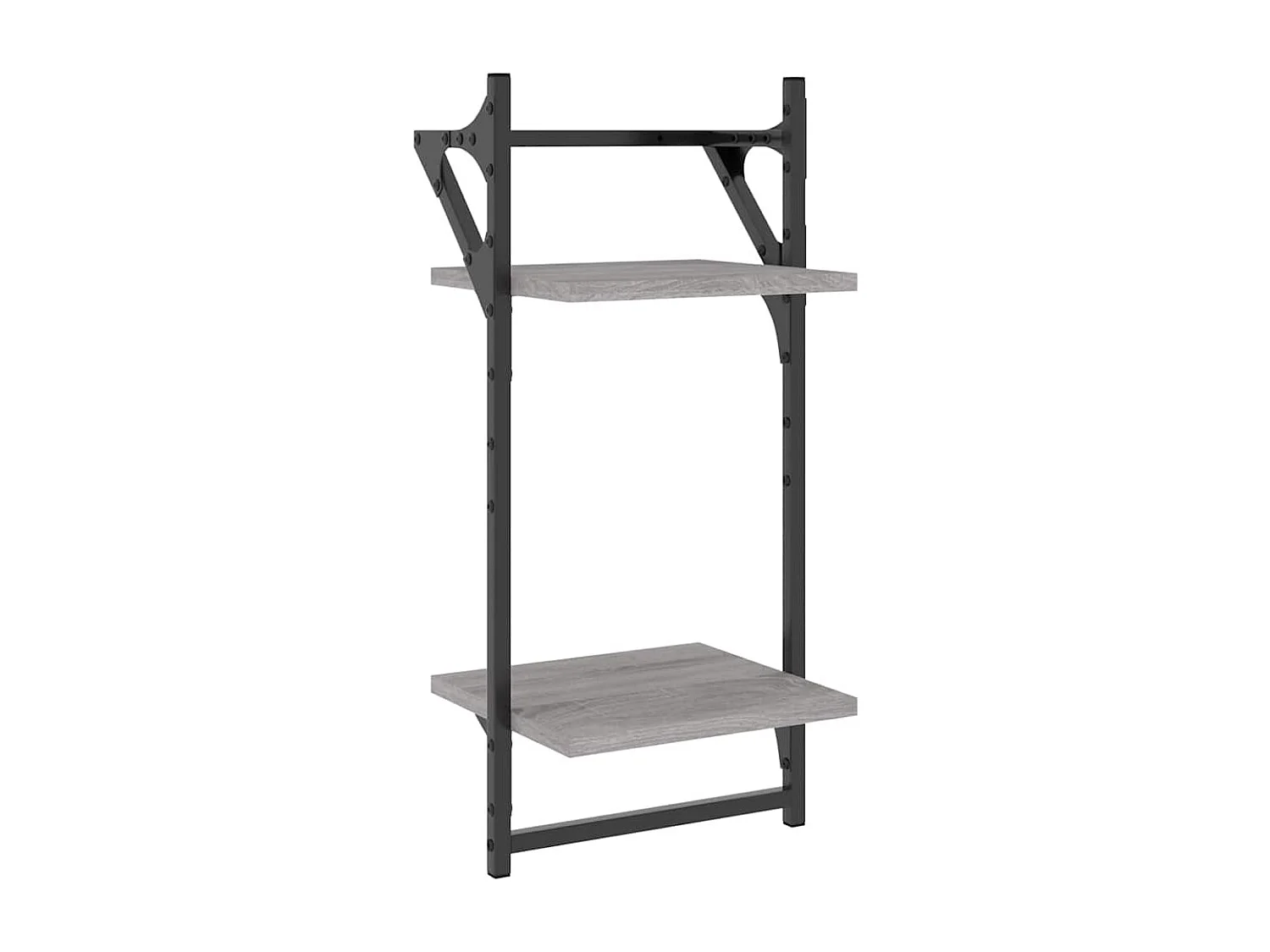 Juego de estantes de pared de 4 piezas con barras, gris Sonoma