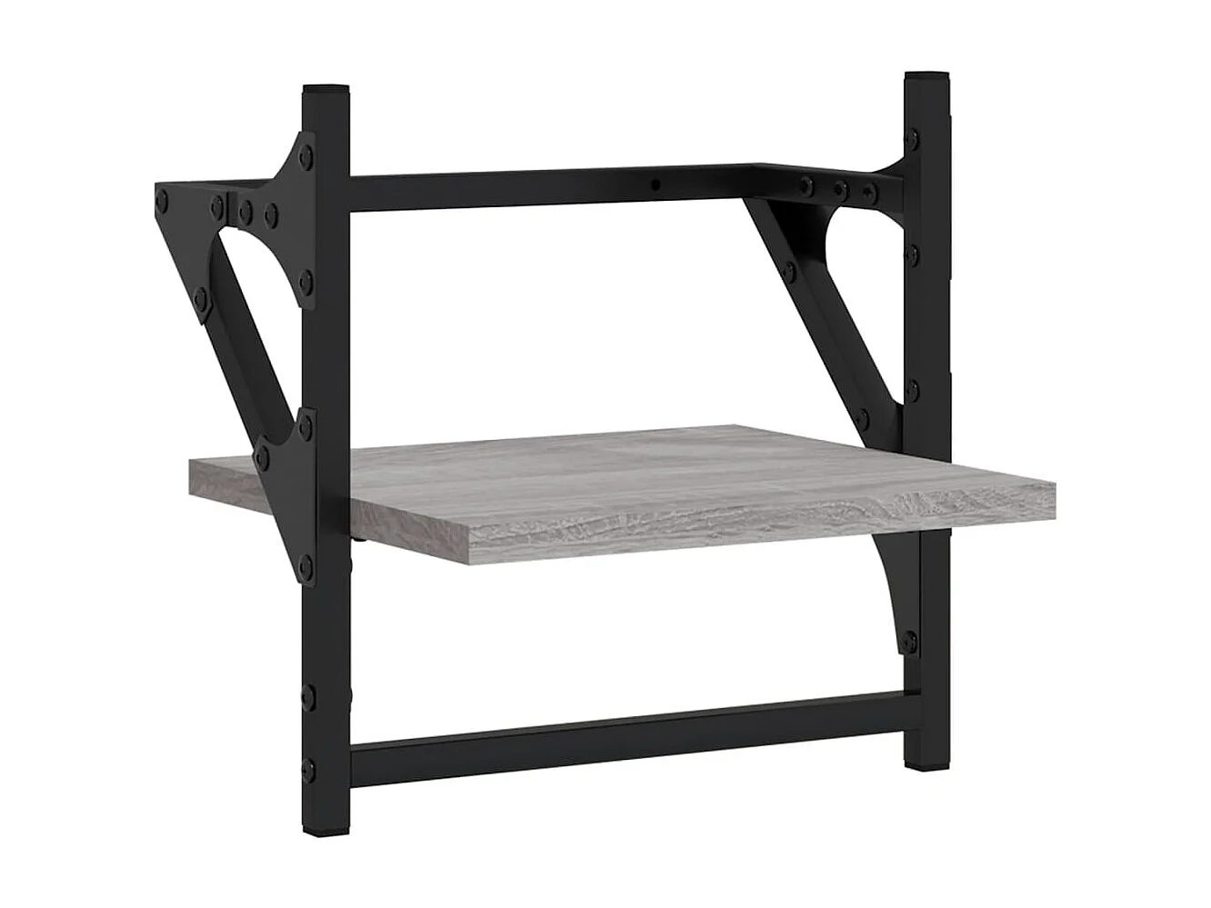 Juego de estantes de pared de 4 piezas con barras, gris Sonoma