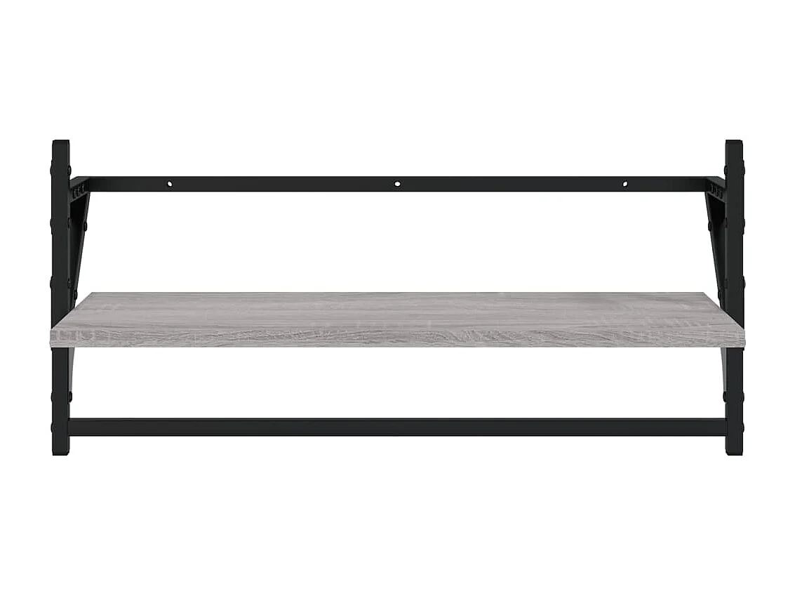 Ensemble d'étagères murales avec barres 4 pcs sonoma gris