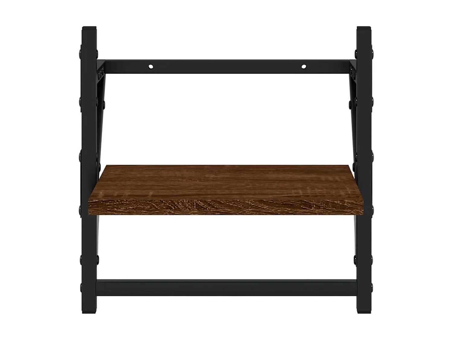 Set di 4 mensole da parete con barre, rovere marrone