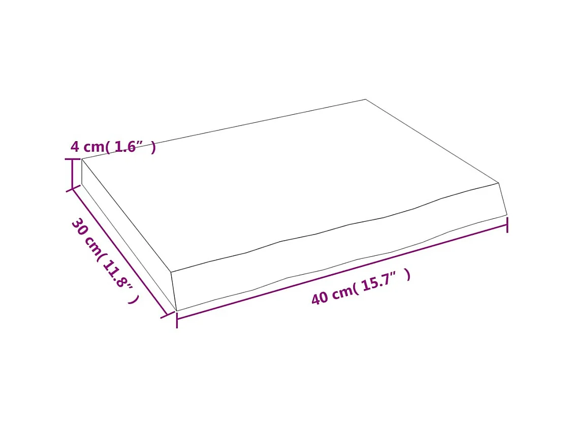 Étagère murale marron clair bois chêne massif traité