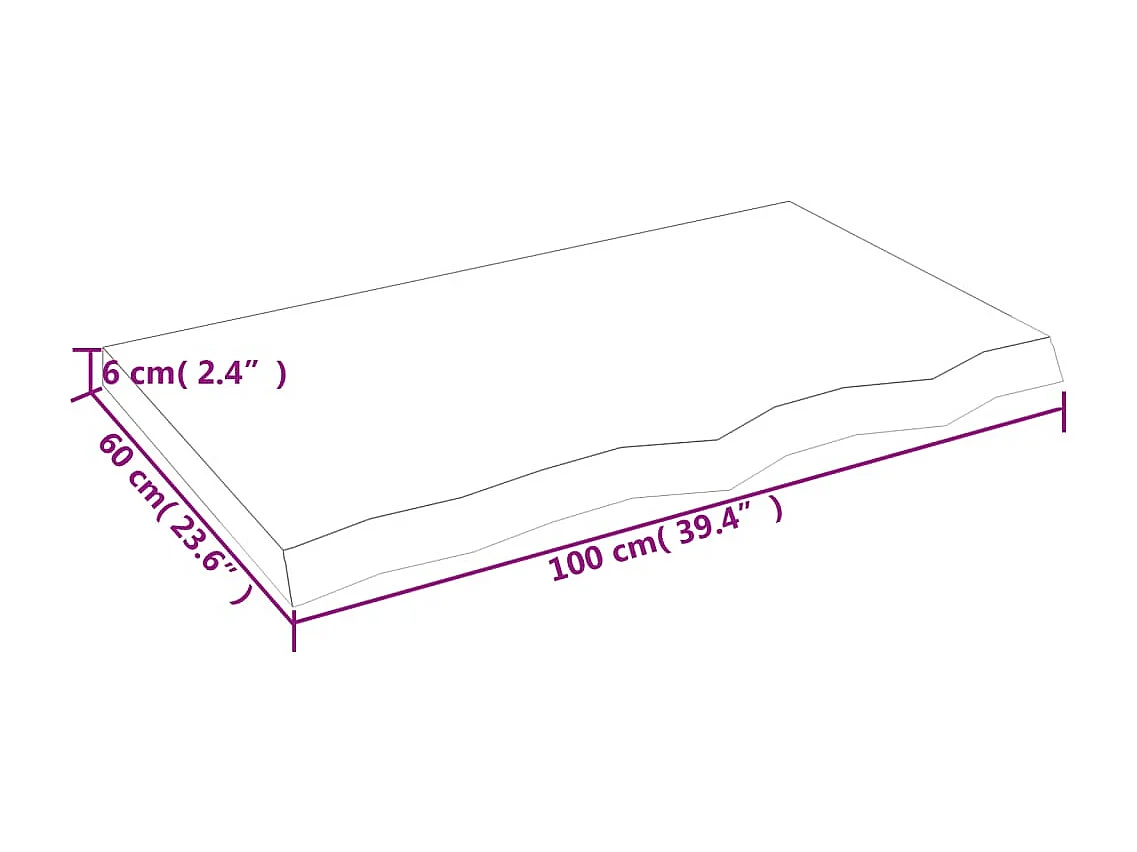 Étagère murale marron foncé bois chêne massif traité
