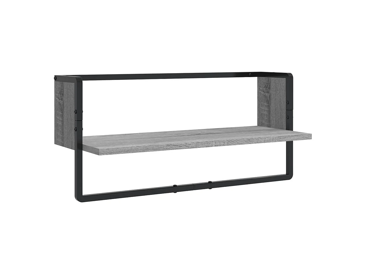 Juego de estantes de pared de 4 piezas con barras, gris Sonoma