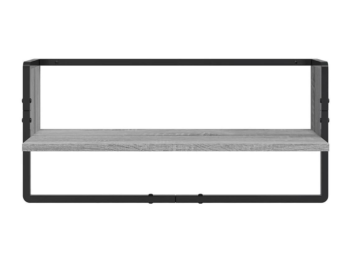Juego de estantes de pared de 4 piezas con barras, gris Sonoma
