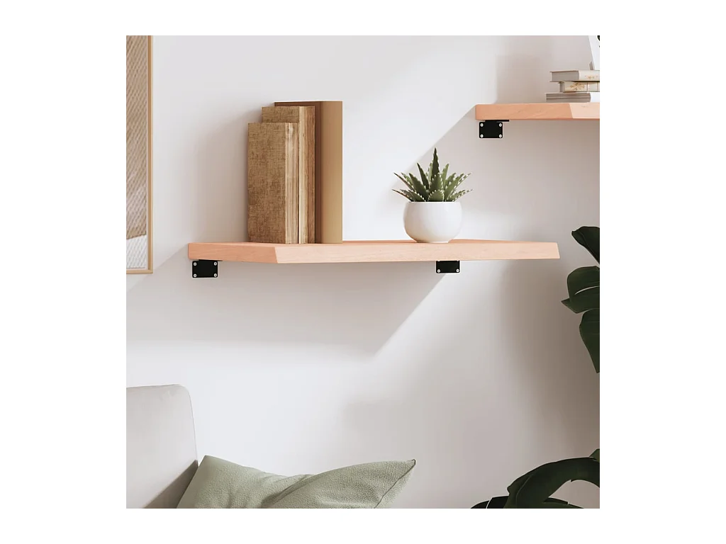 Wandregal 60x30x(2-4) cm unbehandeltes Eichenmassivholz