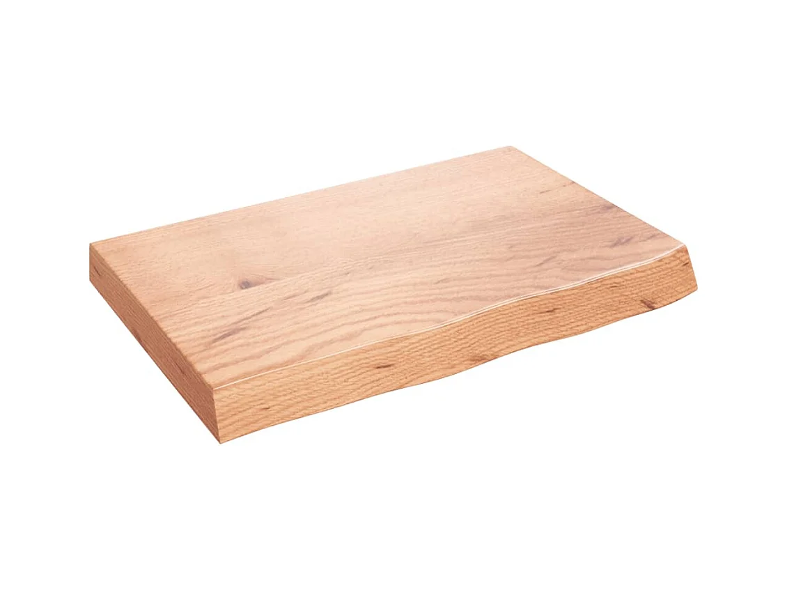 Étagère murale marron clair bois chêne massif traité