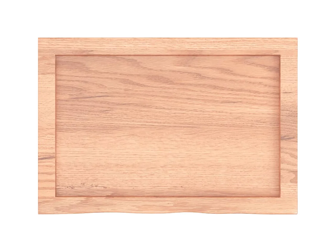 Étagère murale marron clair bois chêne massif traité