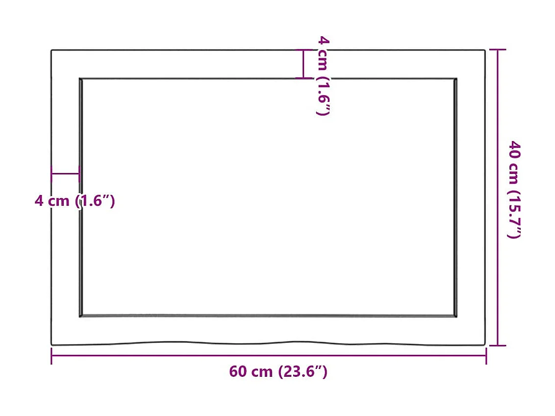 Étagère murale marron clair bois chêne massif traité