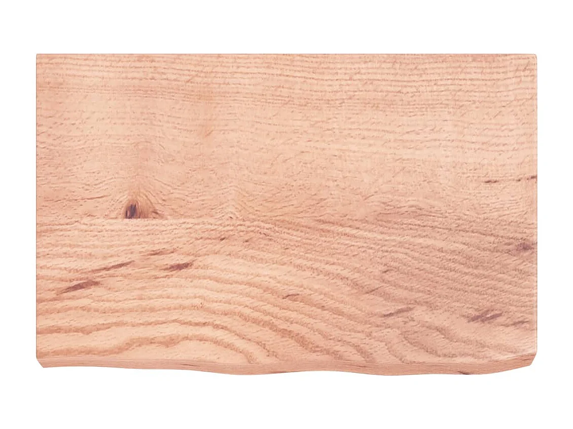 Étagère murale marron clair bois chêne massif traité