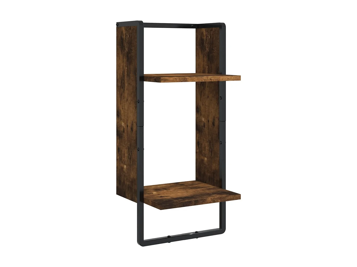 Juego de estantería de pared con barras 4 piezas roble ahumado