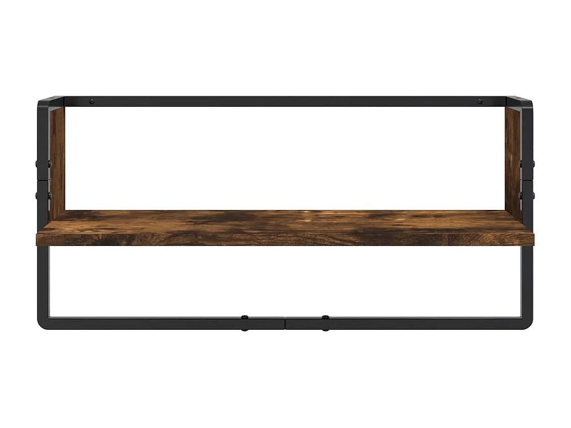 Juego de estantería de pared con barras 4 piezas roble ahumado