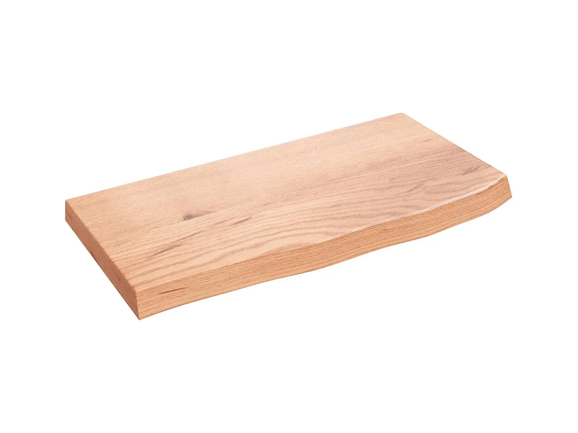 Hellbraunes Wandregal aus massivem behandeltem Eichenholz