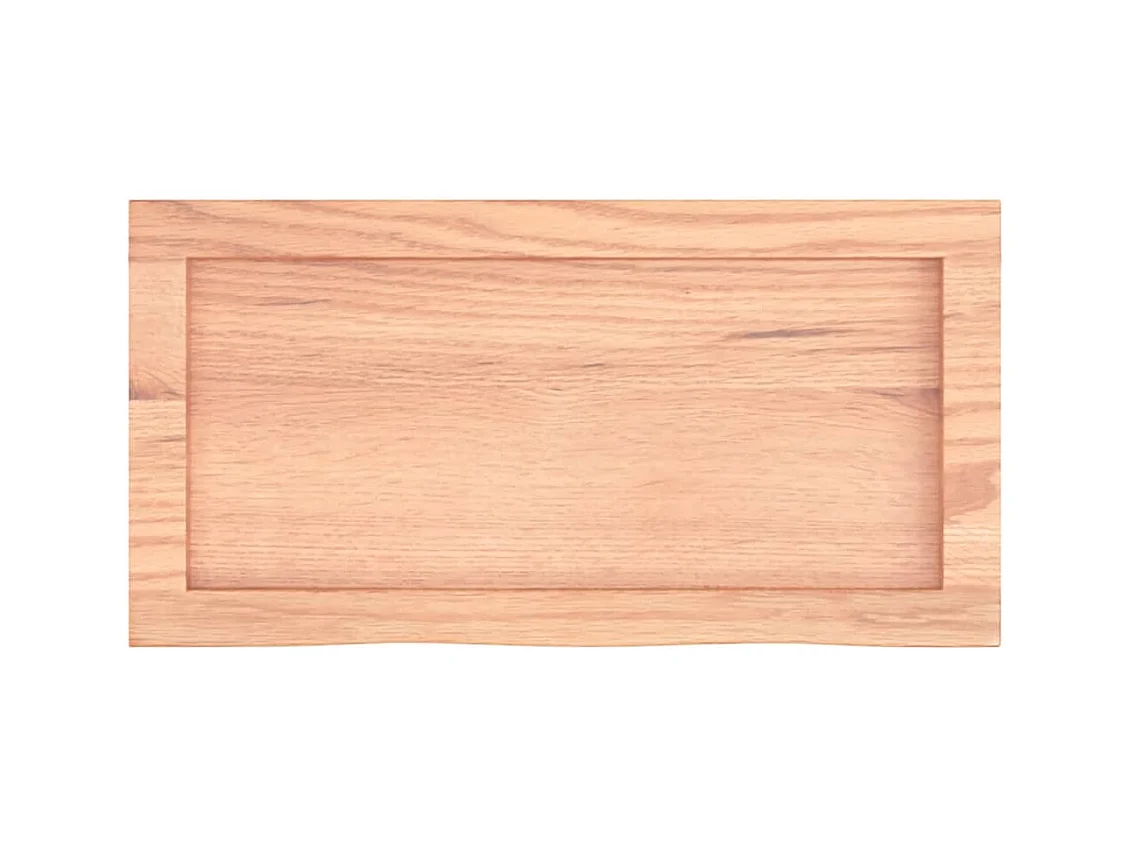 Hellbraunes Wandregal aus massivem behandeltem Eichenholz