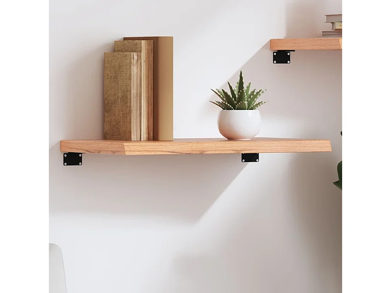 Étagère murale marron clair bois chêne massif traité