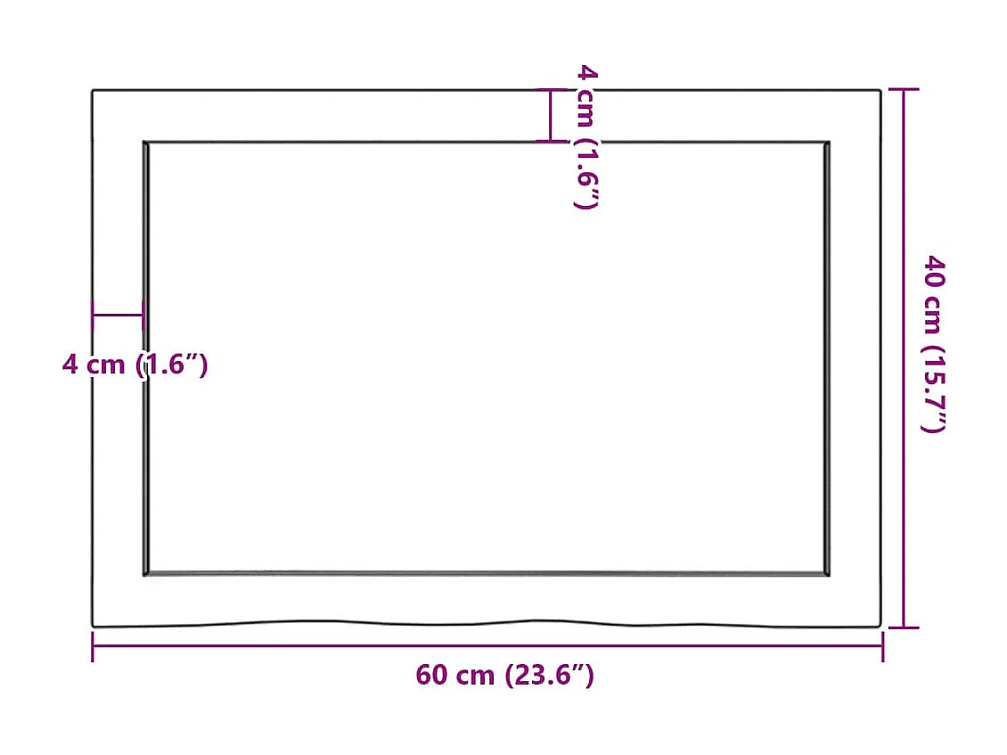 Étagère murale 60x40x(2-6) cm bois de chêne massif non traité