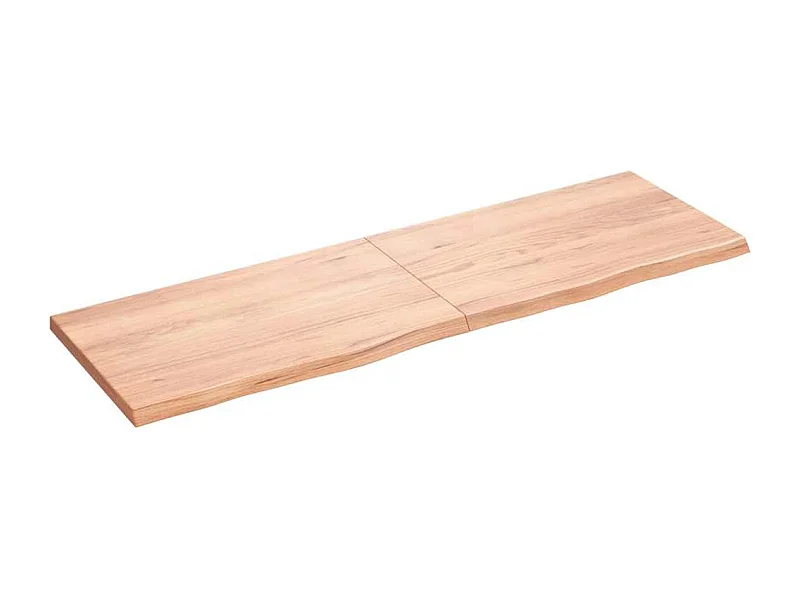 Estante de pared marrón claro en madera maciza de roble tratado