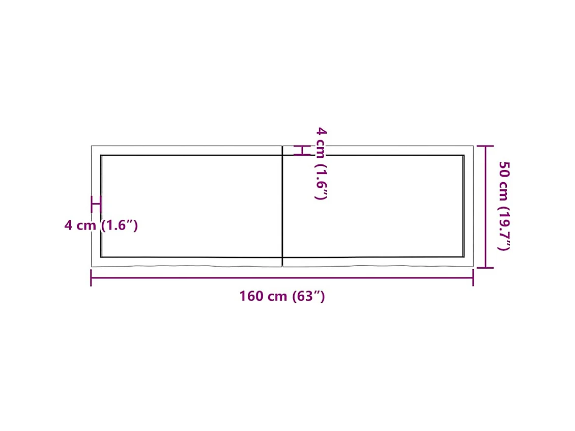 Lichtbruine wandplank van massief behandeld eikenhout
