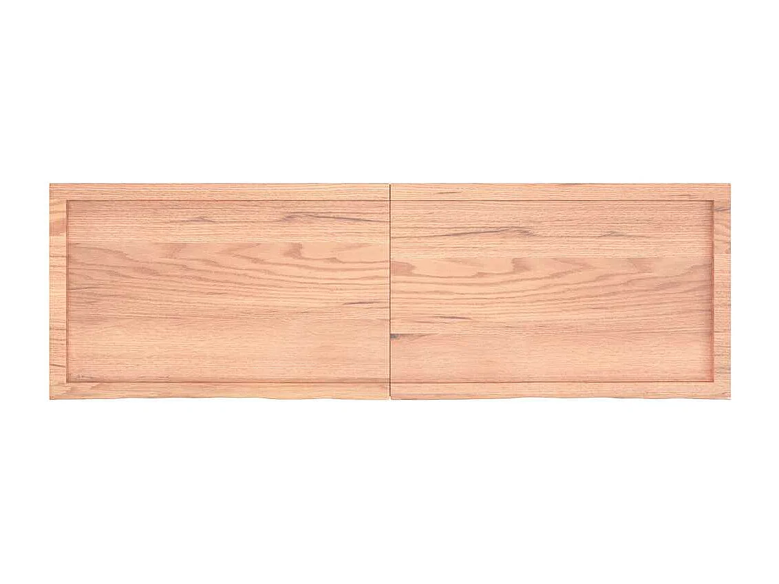 Étagère murale marron clair bois chêne massif traité