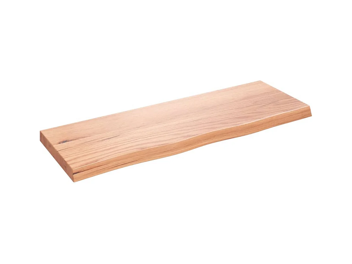 Mensola da parete marrone chiaro in legno massello di rovere trattato