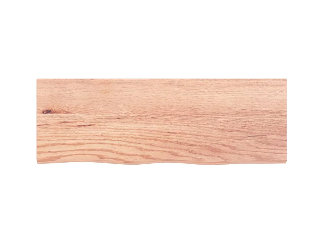 Mensola da parete marrone chiaro in legno massello di rovere trattato