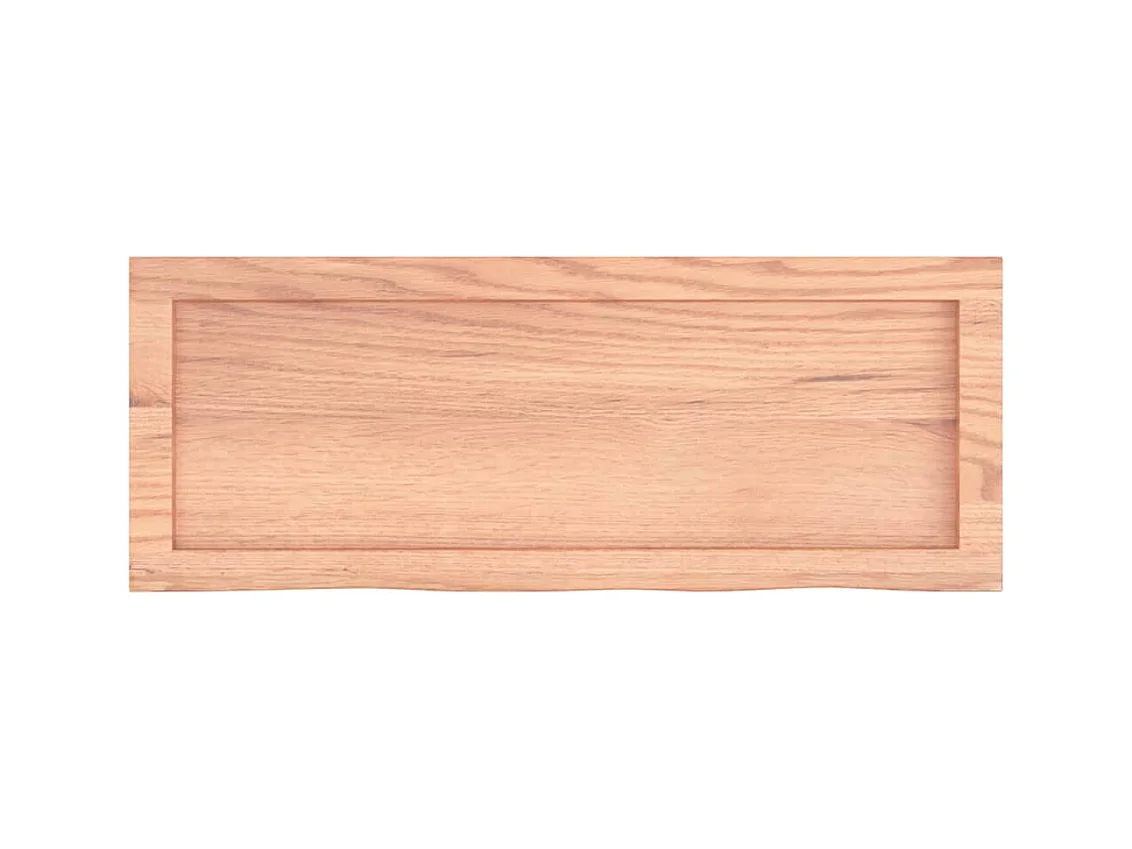 Mensola da parete marrone chiaro in legno massello di rovere trattato