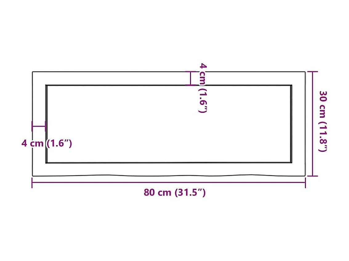 Mensola da parete marrone chiaro in legno massello di rovere trattato