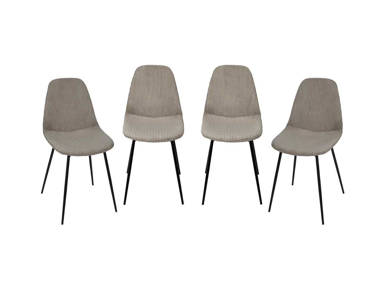 Lot de 4 chaises en velours côtelé avec pieds en métal H85 cm - SCOTT