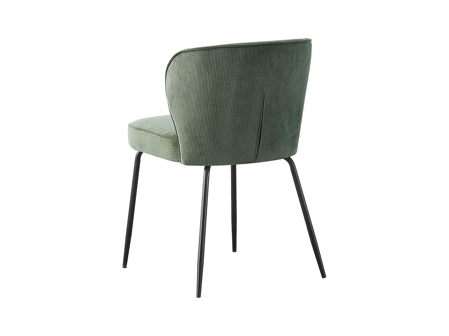 Lot de 2 chaises en velours côtelé vert kaki - Tara