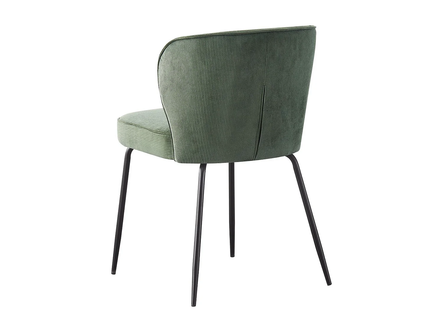 Lot de 2 chaises en velours côtelé vert kaki - Tara