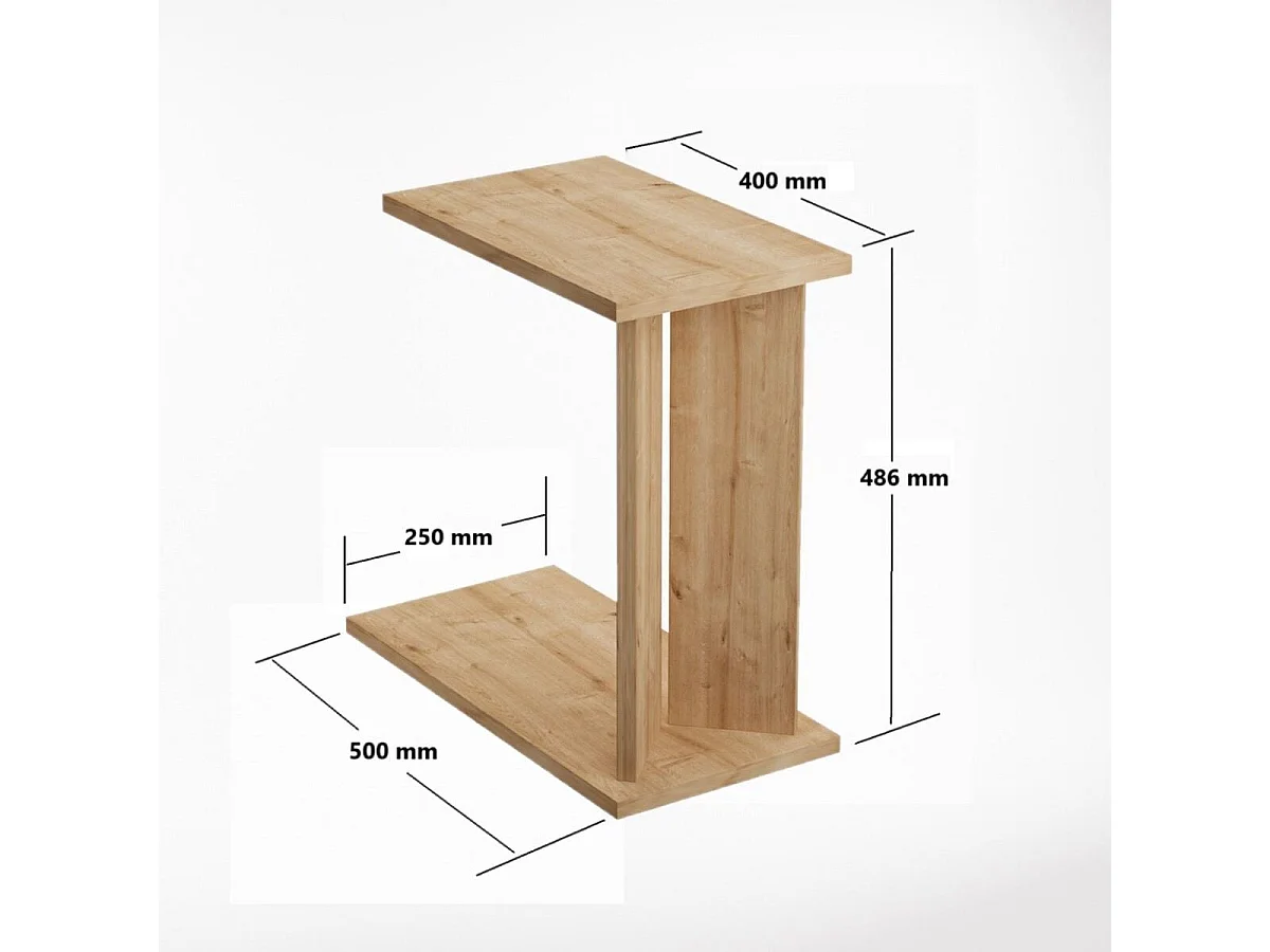 Mesa de apoio com prateleira LUN