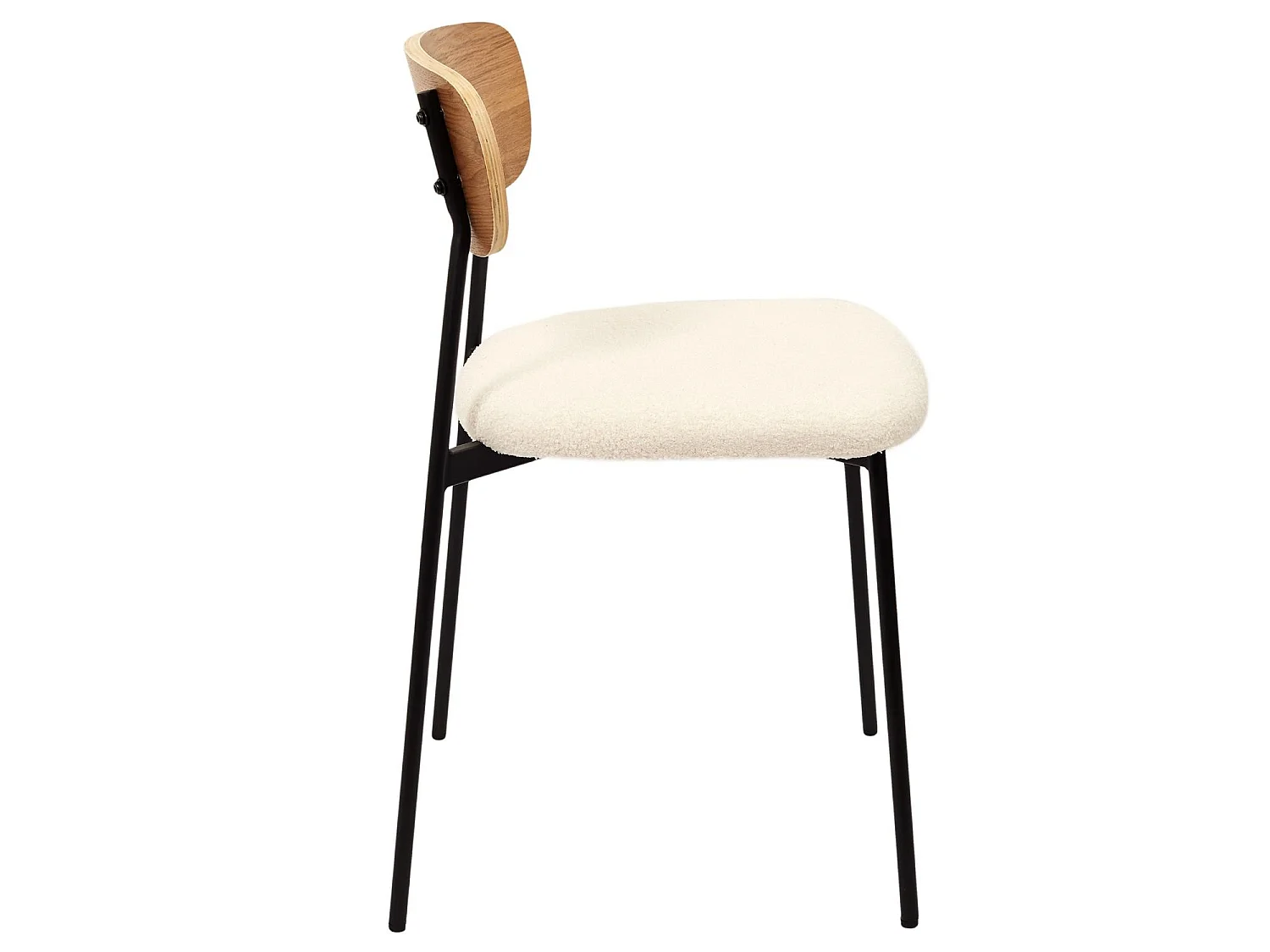 Set di 4 sedie in tessuto bouclé écru L46 cm - LIVIO